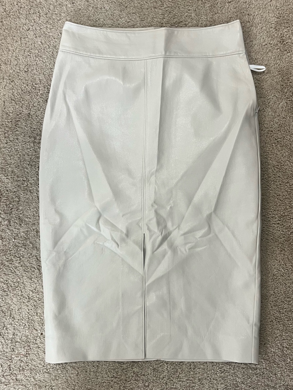 Babaton White Faux-Leather Pencil Skirt